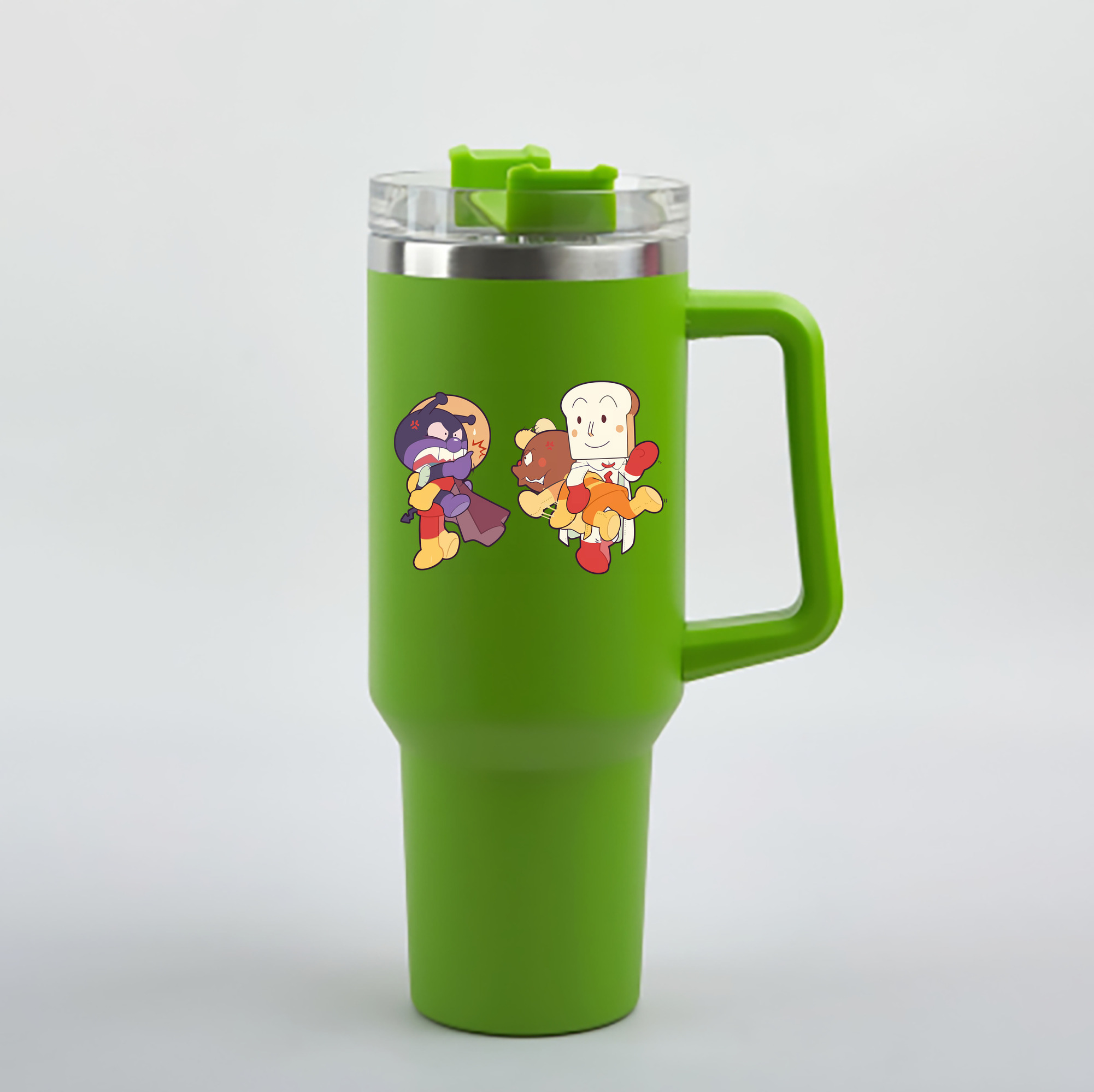 （画像用） アンパンマン Anpanman 1200mL車用タンブラー - クリスタルステッカー（プラスチックストロー付き）